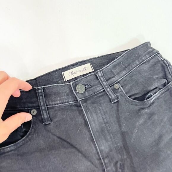 Madewell Jeans Womens Size 28 Black Cali Demi-Boot Frayed Hem Mid-Rise Dark Wash - Picture 3 of 12